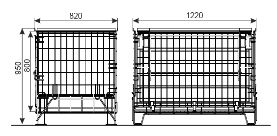 Caisse palette repliable 1200 x 800mm - Réf/ 44962003